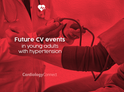 Is there a future risk of cardiovascular events in young adults with high blood pressure?